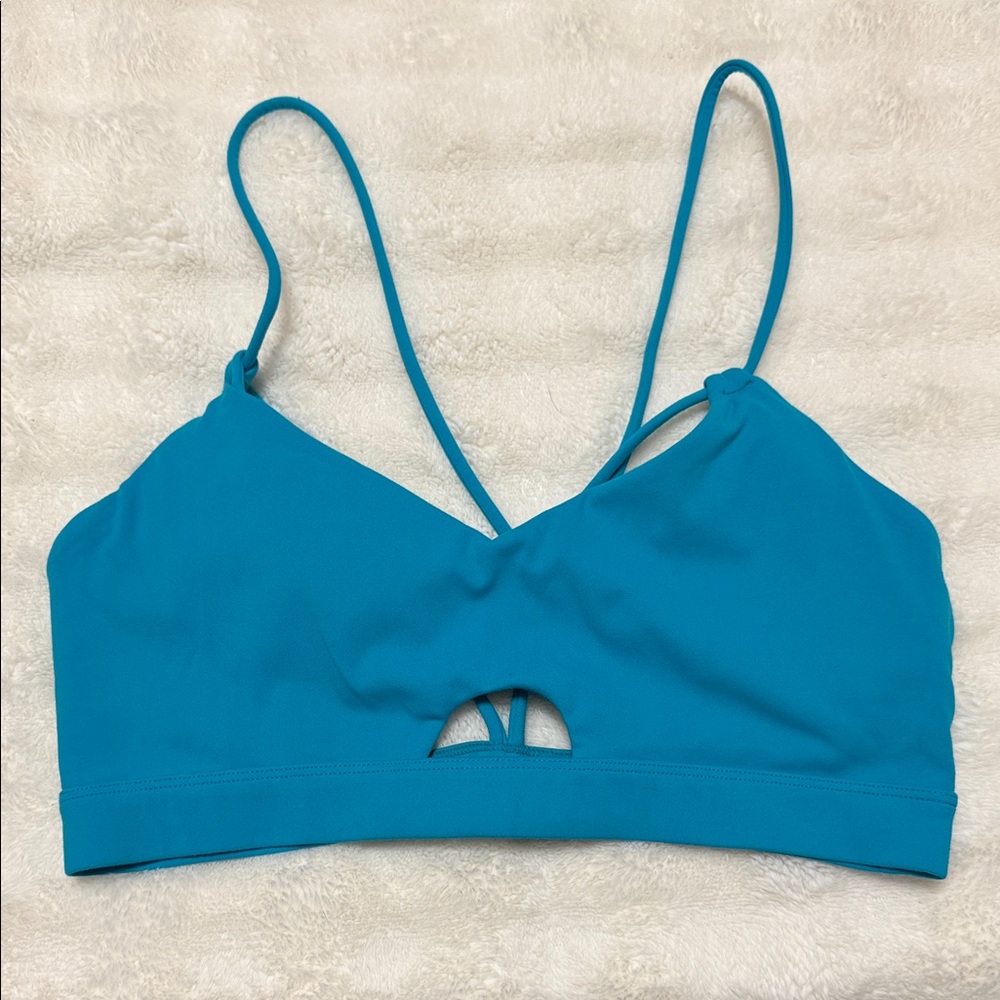 Blue Strappy Sports Bra - Lightweight Support